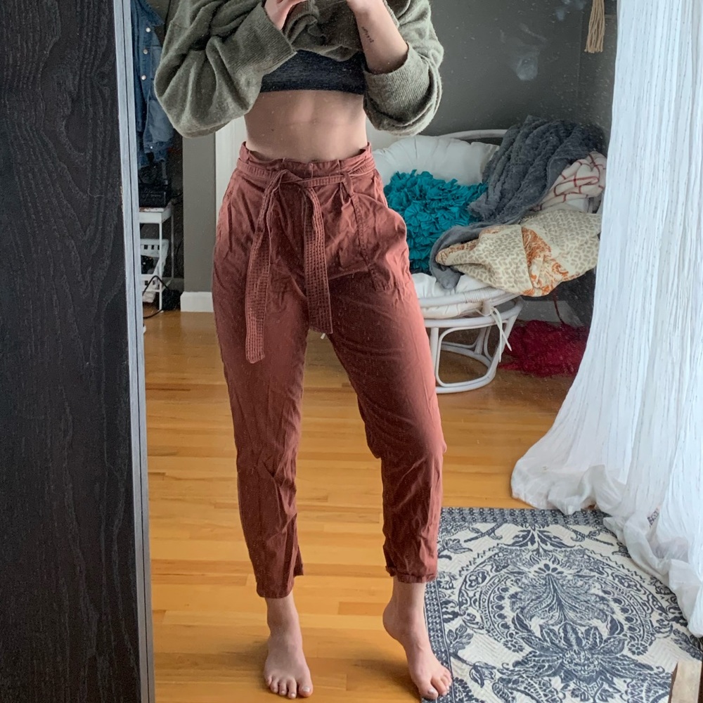 High waist tie pant